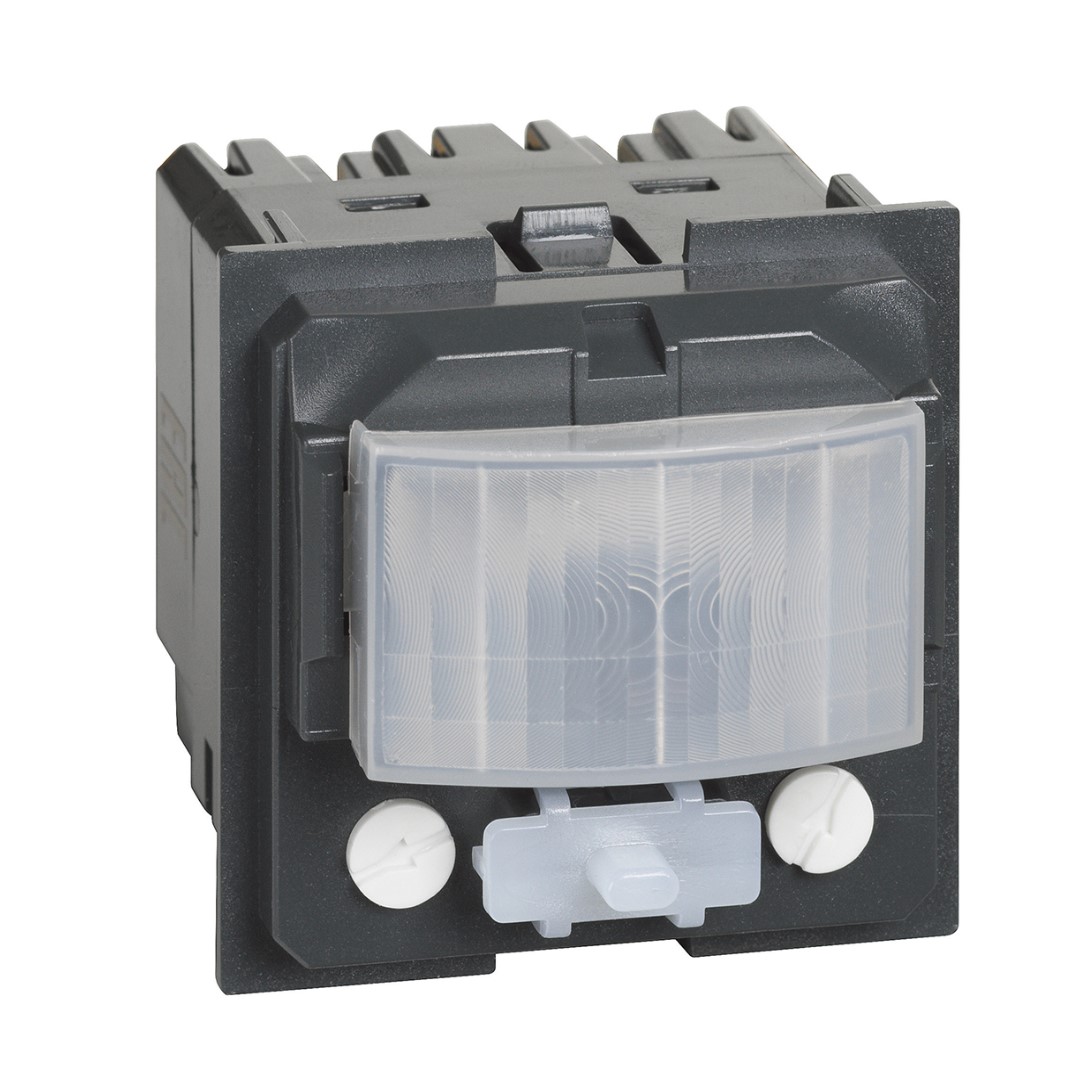 Датчик за движение PIR, 120°, обхват D4m @ h=1.2m, LED ≤ 100W, с ключ, без неутрала, 2 мод. Living Now Bticino