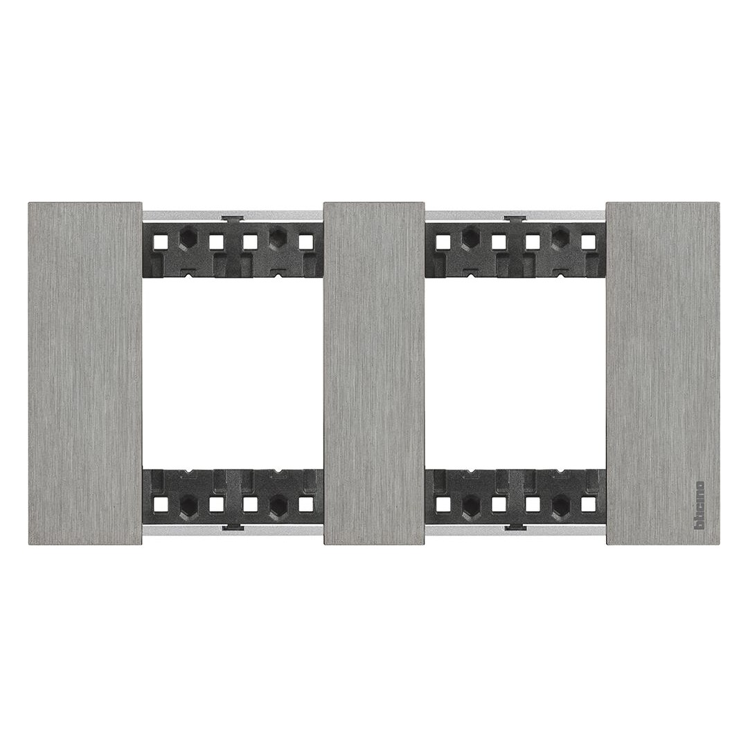 Рамка 2×2 мод. метална цвят Стомана (Steel) Living Now Bticino
