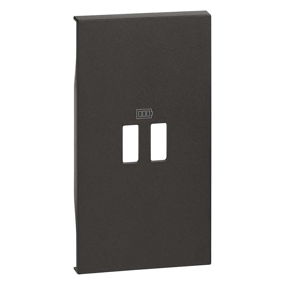 Лицев панел за USB розетка тип 2xA/2xC/A+C 2 мод. цвят Черен Living Now Bticino