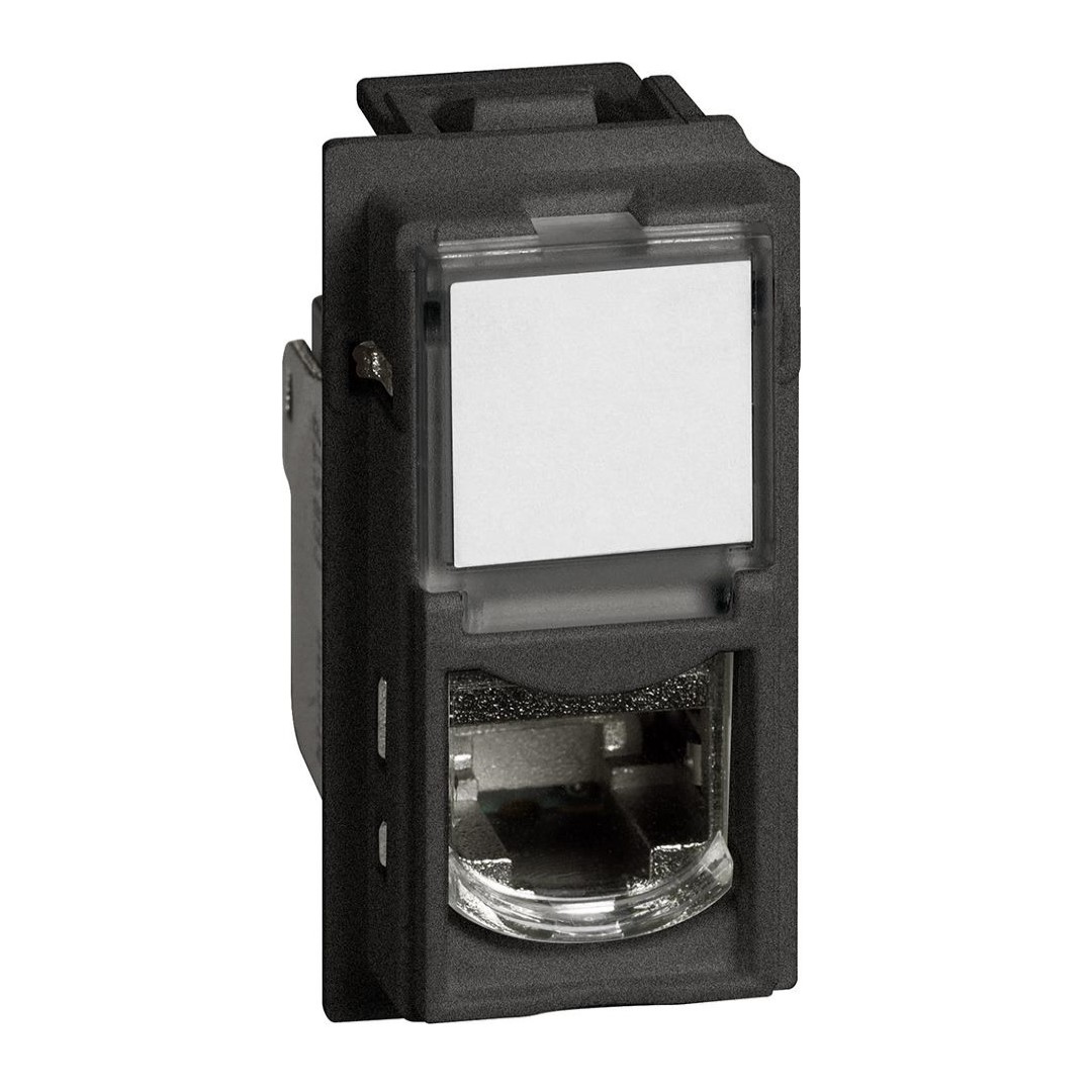 Розетка RJ45 cat.6A UTP конектор toolless IDC 1 мод. цвят Черен Living Now Bticino