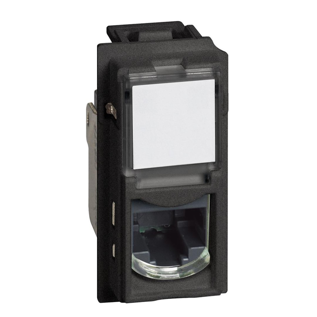 Розетка RJ45 cat.6 UTP конектор toolless IDC 1 мод. цвят Черен Living Now Bticino