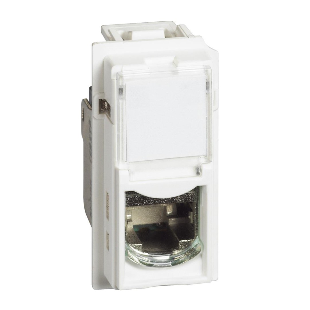 Розетка RJ45 cat.6A STP конектор toolless IDC 1 мод. цвят Бял Living Now Bticino