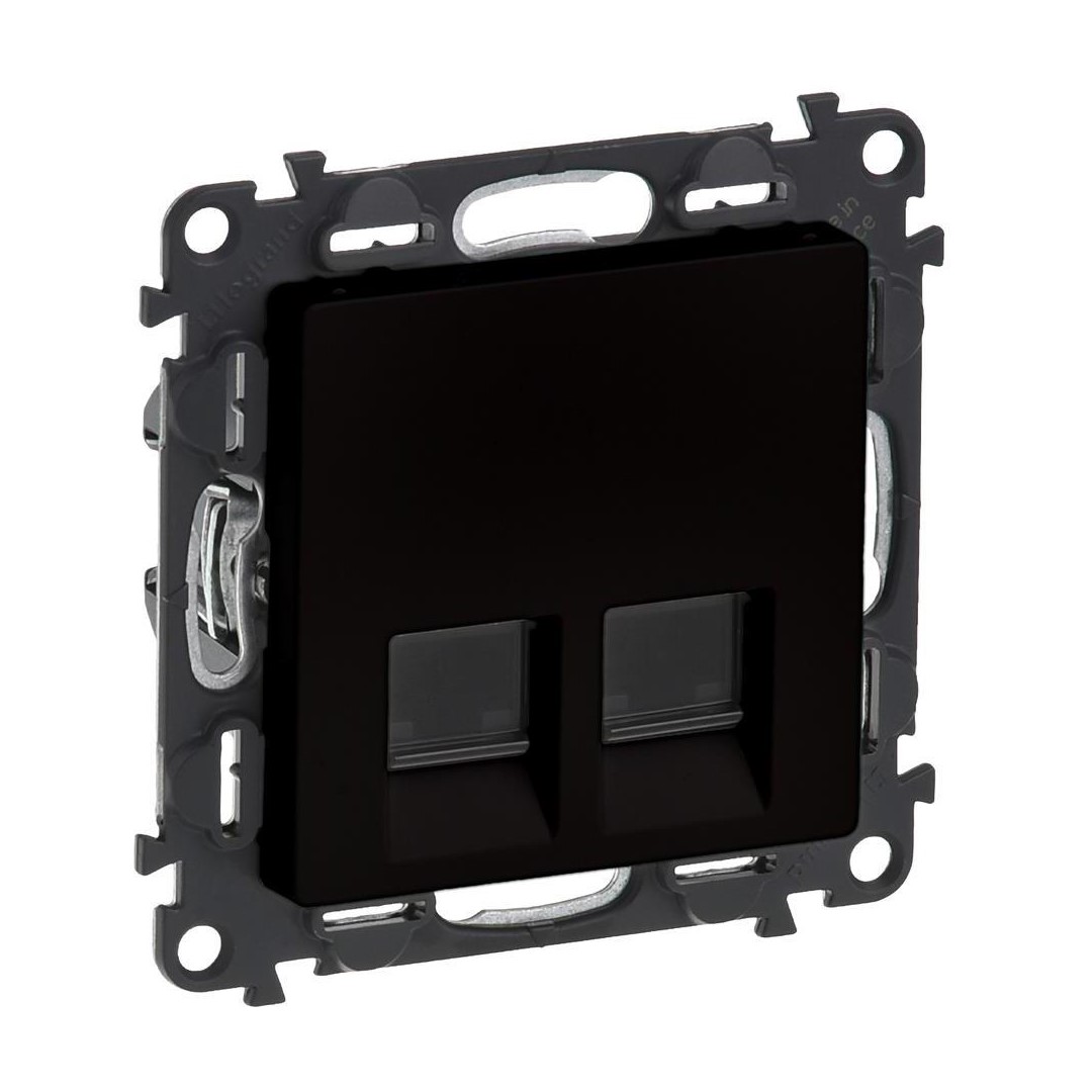 Розетка 2xRJ45 cat.5е FTP цвят черен Valena Life Legrand