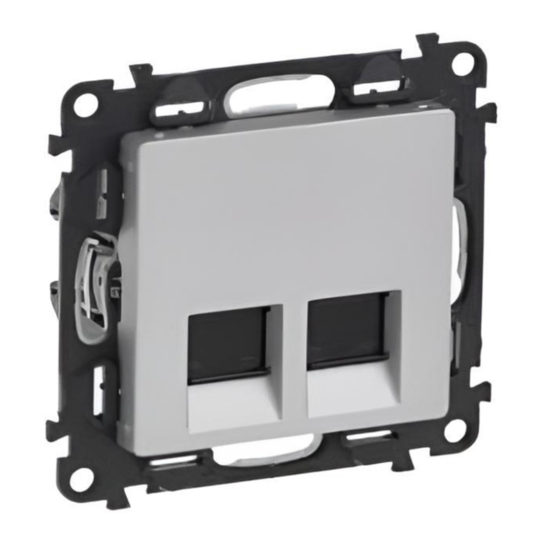 Розетка 2xRJ45 cat.5e UTP цвят алуминий Valena Life Legrand