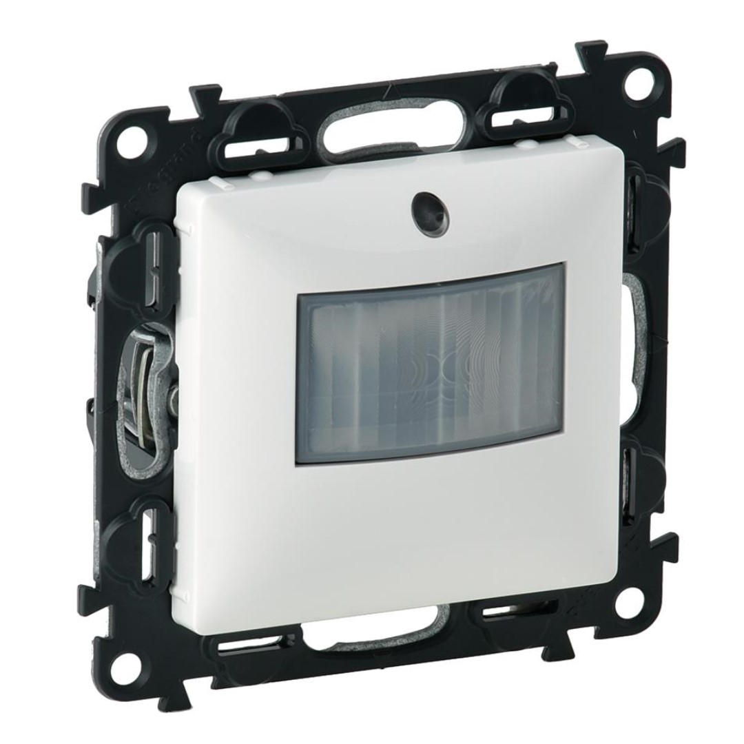 Датчик за движение PIR, 120°, обхват 8m @ h=1.2m, LED ≤ 100W, без неутрала, цвят бял Valena Life Legrand