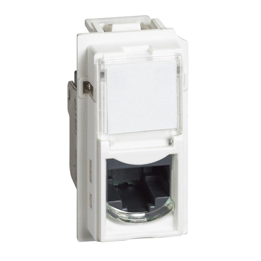 Розетка RJ45 cat.6 FTP конектор toolless IDC 1 мод. цвят Бял Living Now Bticino