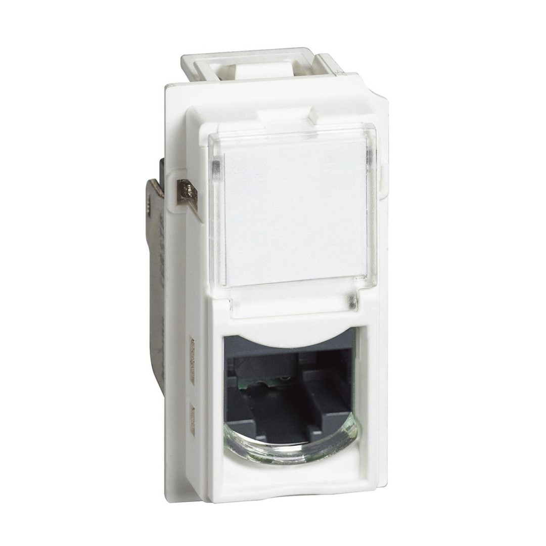 Розетка RJ45 cat.5e UTP конектор toolless IDC 1 мод. цвят Бял Living Now Bticino