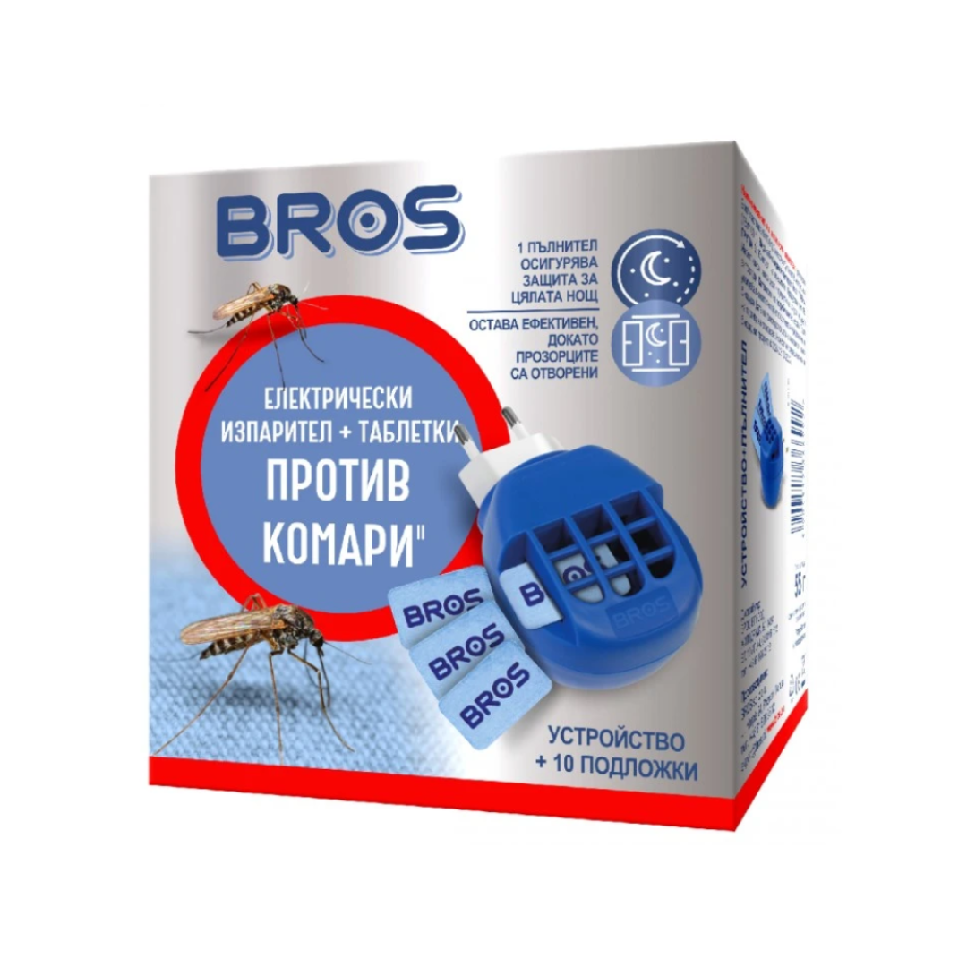 БРОС Ел.изпарител против комари + 10 бр. таблетки