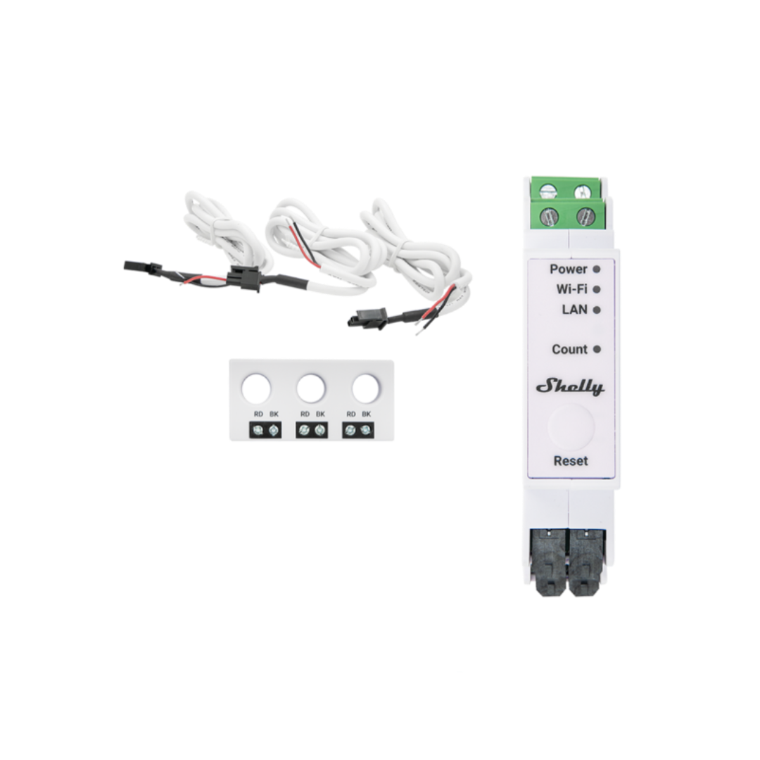 Трифазен Smart мерител 3х 63A за DIN монтаж Shelly PRO 3EM-3CT63