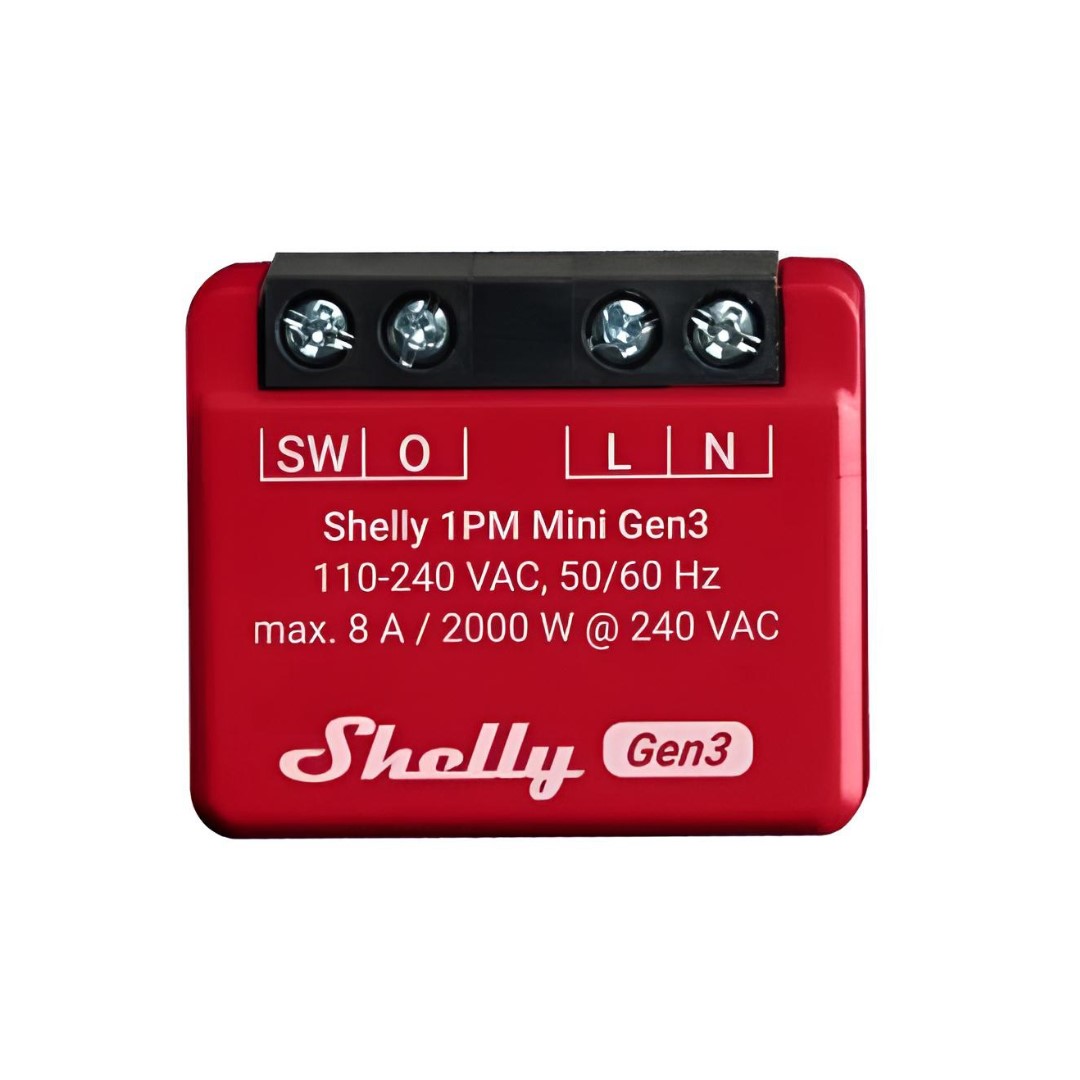 Микромодул Smart реле 1х On/Off 8A с мерител изисква неутрала Shelly 1PM Mini Gen3