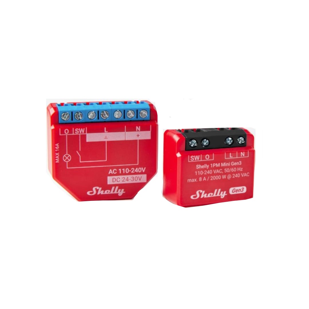 Микромодул Smart реле 1х On/Off 8A с мерител изисква неутрала Shelly 1PM Mini Gen3