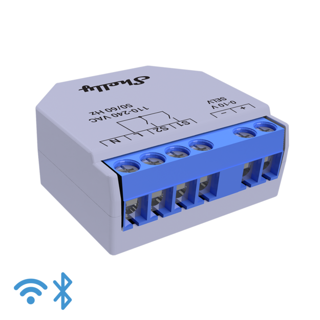 Микромодул Smart реле 1х димер 0-10V изисква неутрала Shelly Plus 0-10V Dimmer