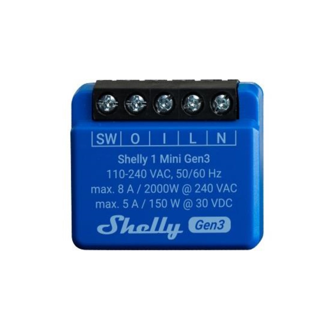 Микромодул Smart реле 1х On/Off 8A изисква неутрала Shelly 1 Mini Gen3