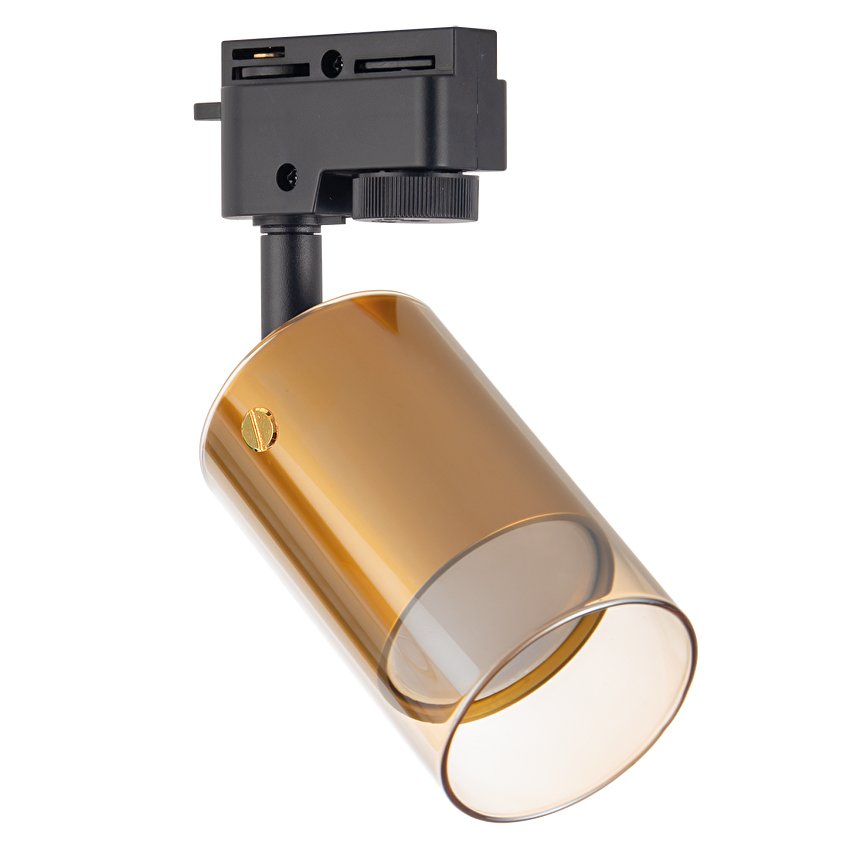 Тяло за релсов монтаж, стъклено, двупроводно, GU10, 220-240V AC, IP20, злато