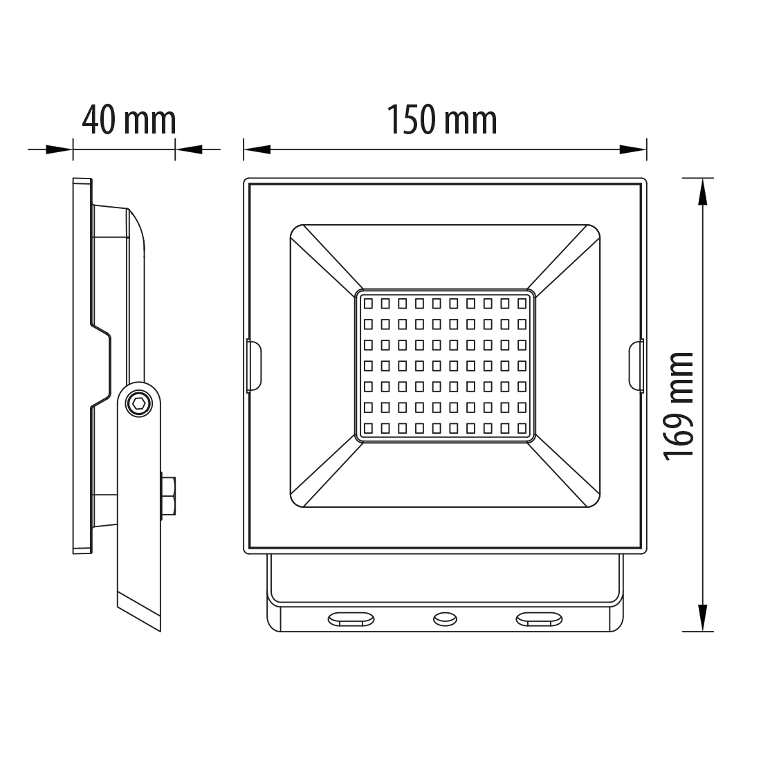LED Slim прожектор 30W, 6500K, 220-240V AC, IP65 студена светлина