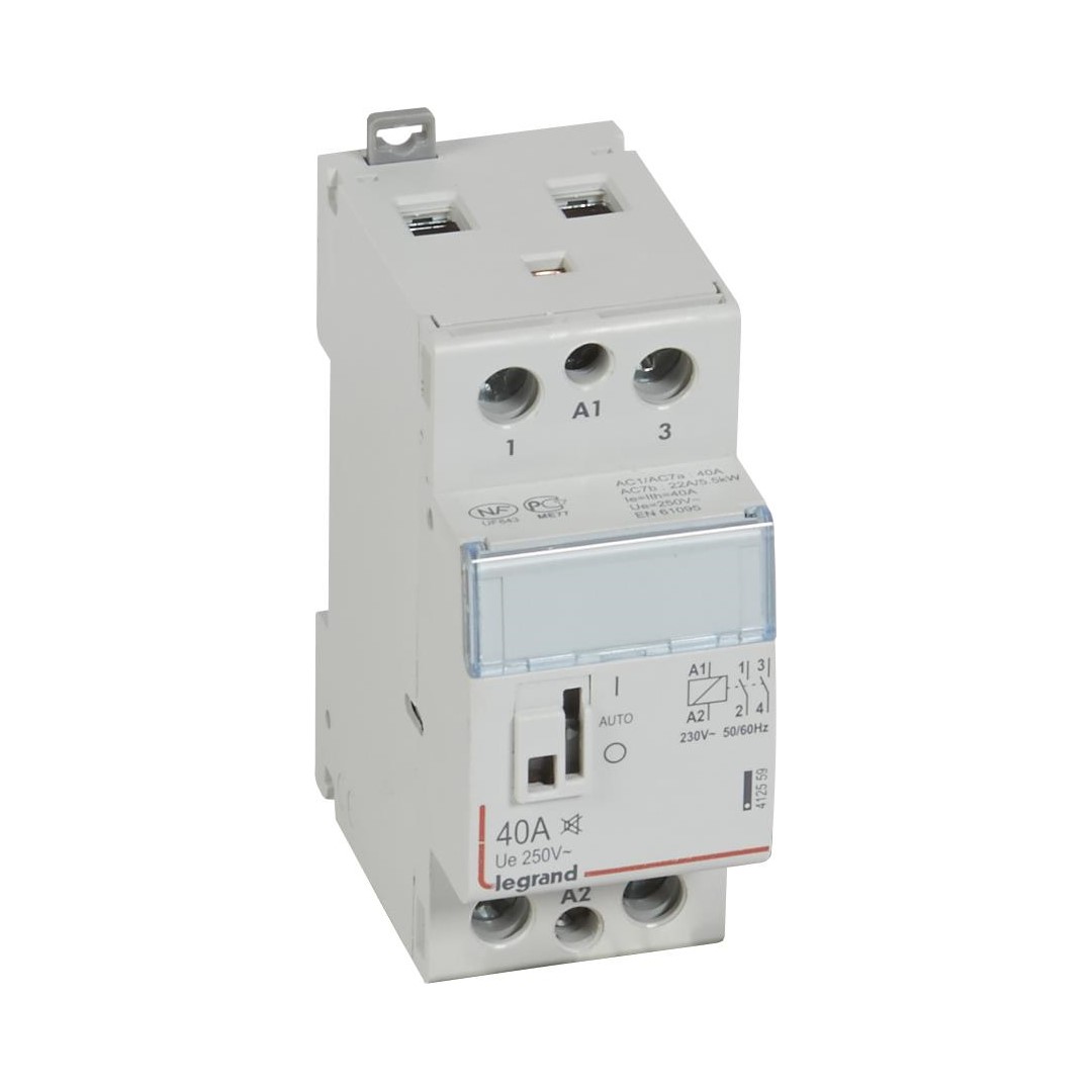 Модулен контактор с ръкохватка CX3, 40A 2NO 220V 2 модула БЕЗШУМЕН Legrand