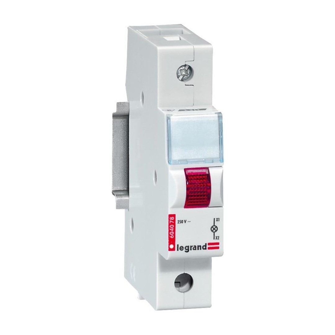 DIN Индикатор червен за една фаза 220V модул Legrand