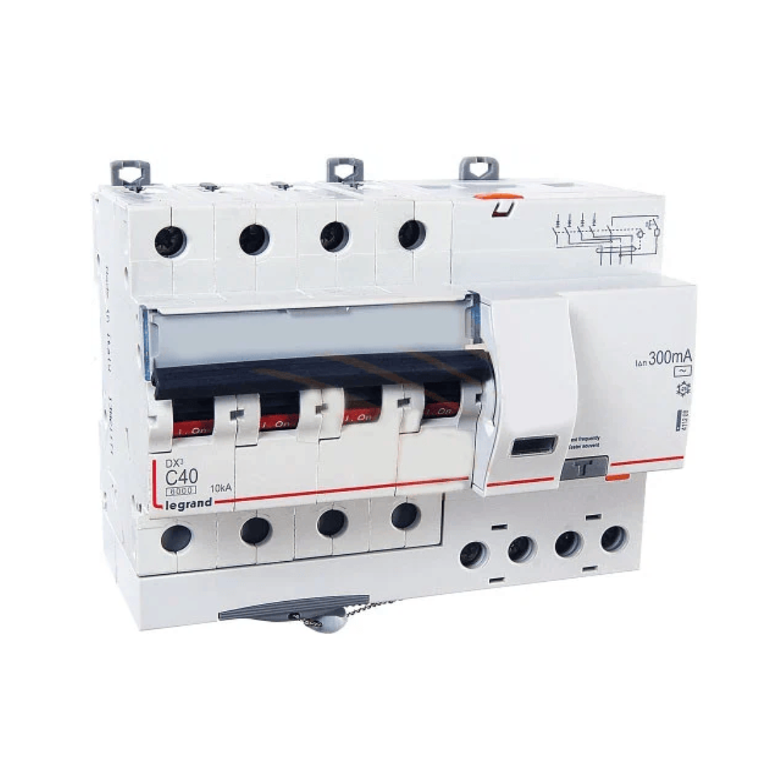 ДТЗ комбинирана DX3 4P 40A крива C 30mA тип AC 6kA 7 мод. Legrand