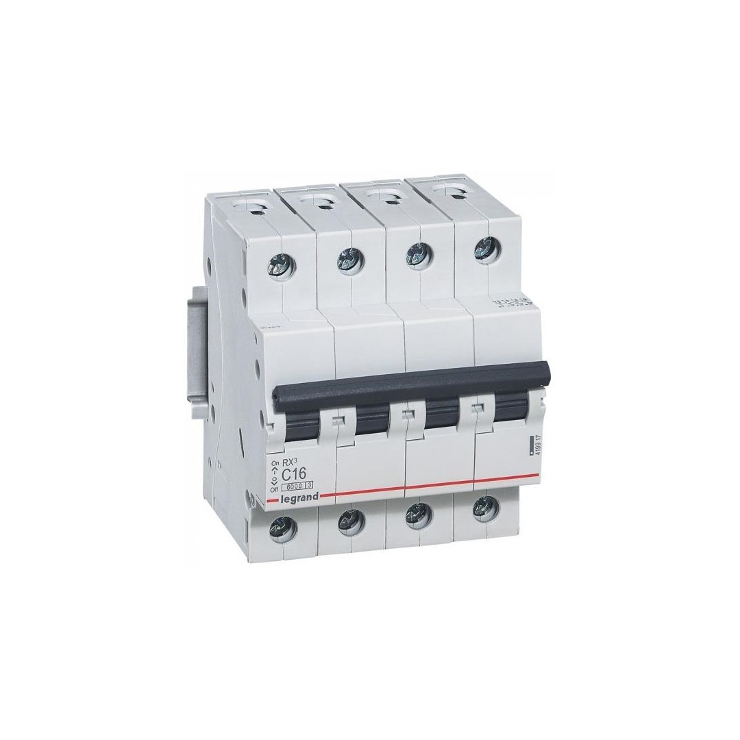Автоматичен прекъсвач RX3 4P 16A крива С 6kA MC Legrand