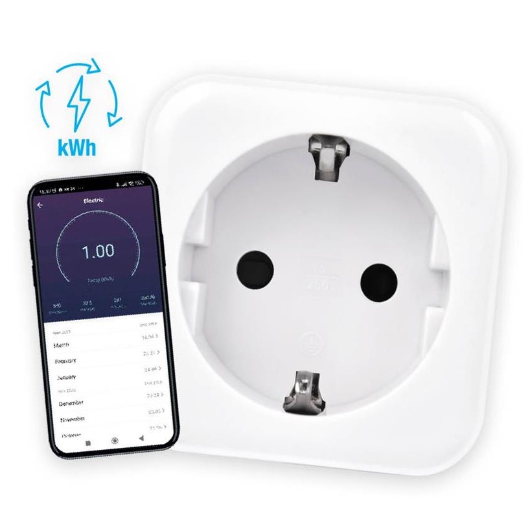 Адаптер с Wi-Fi за SMART управление 16A с мерител чрез Ios/Android приложение Commel IoT