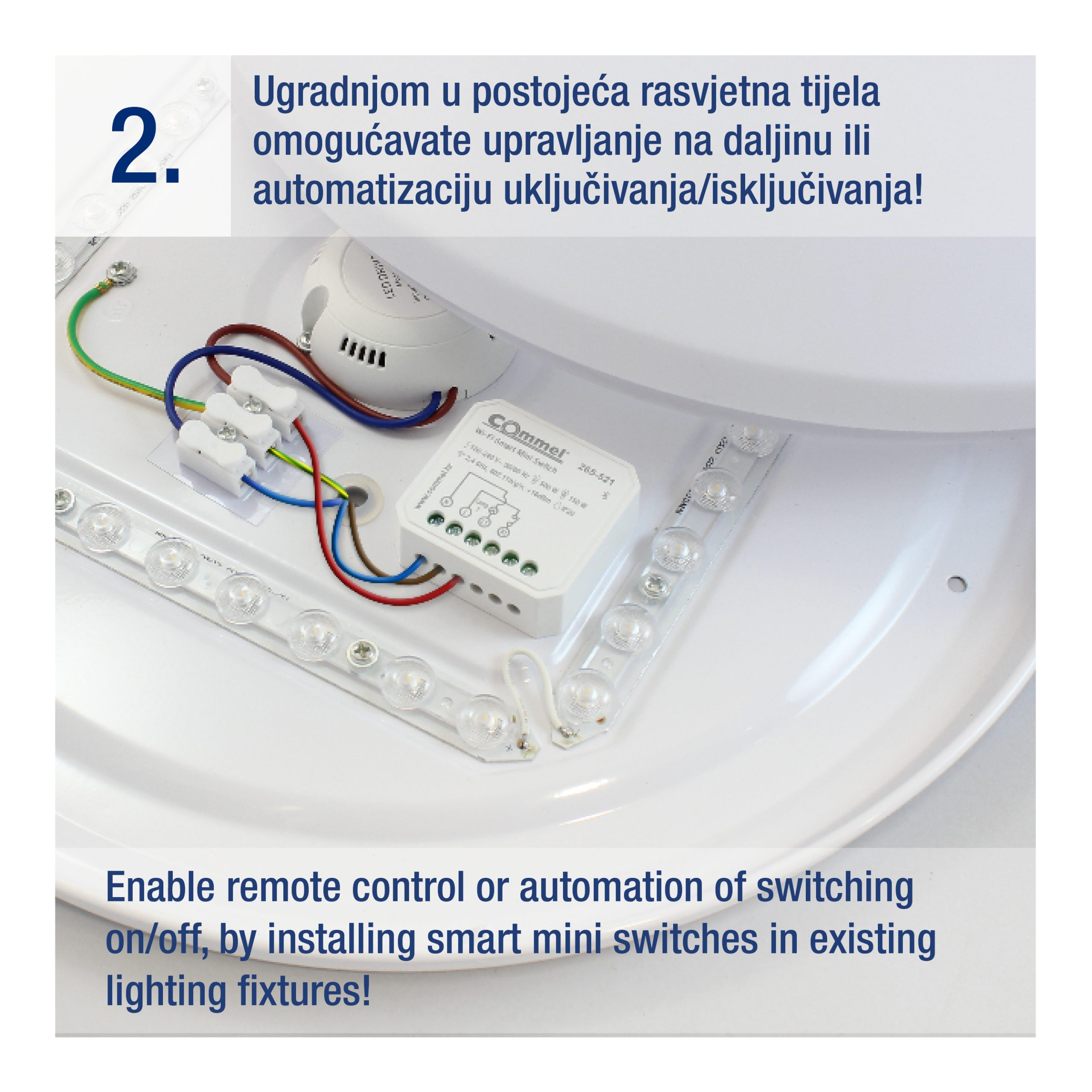 Микромодул с Wi-Fi за SMART управление 1x 150W LED чрез Ios/Android приложение Commel IoT