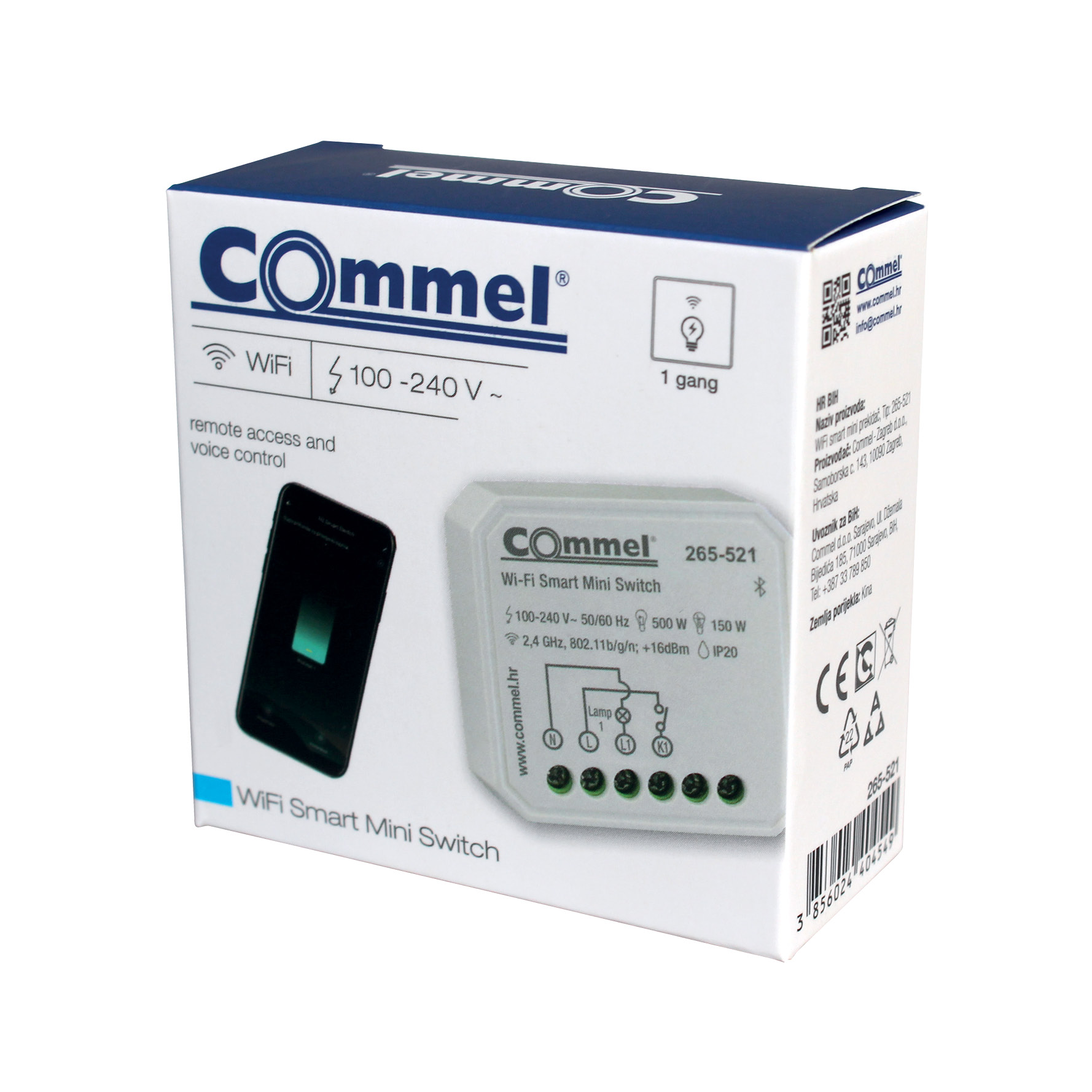 Микромодул с Wi-Fi за SMART управление 1x 150W LED чрез Ios/Android приложение Commel IoT