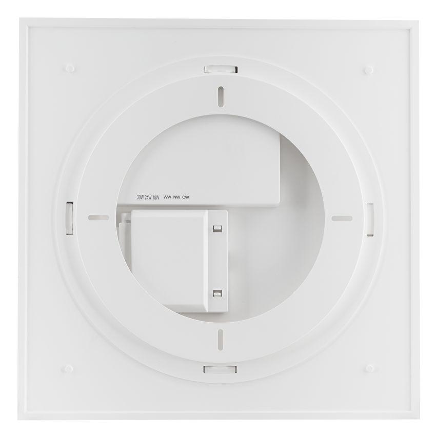 LED плафониера 18W/24W/30W, CCT 3000K/4000K/5000K, 220V-240V AC, IK08, бяла, квадрат, IP54