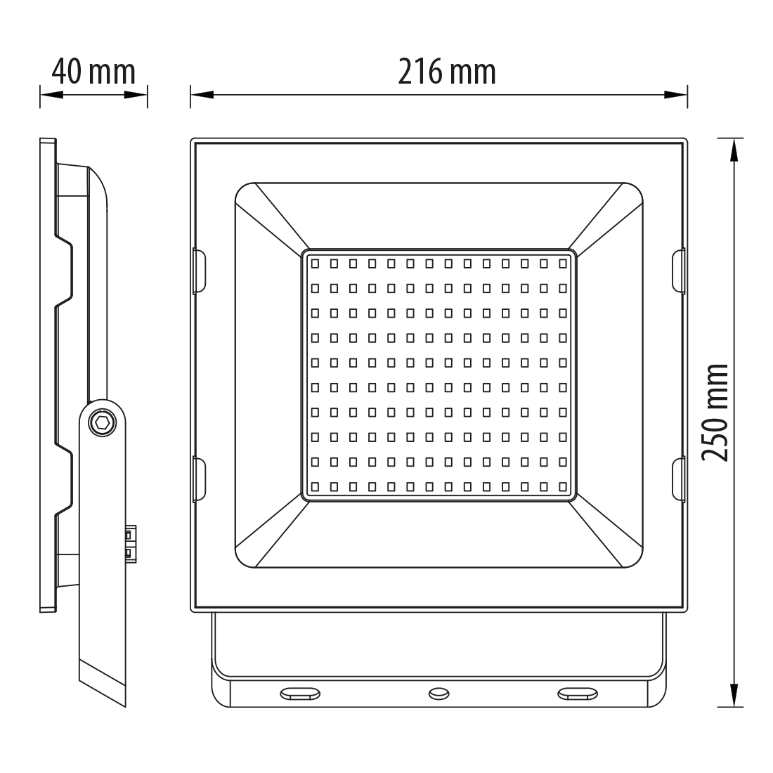 LED SLIM ПРОЖЕКТОР 100W, 6500K, 220-240V AC, IP65 СТУДЕНА СВЕТЛИНА