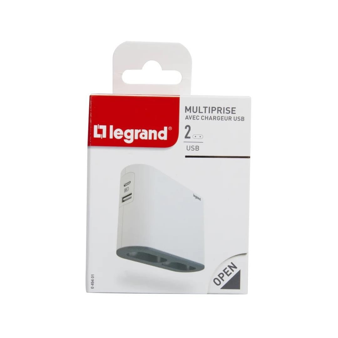 Адаптер за контакт плосък 2х Евро контакт 6A и USB A+C NEW Legrand