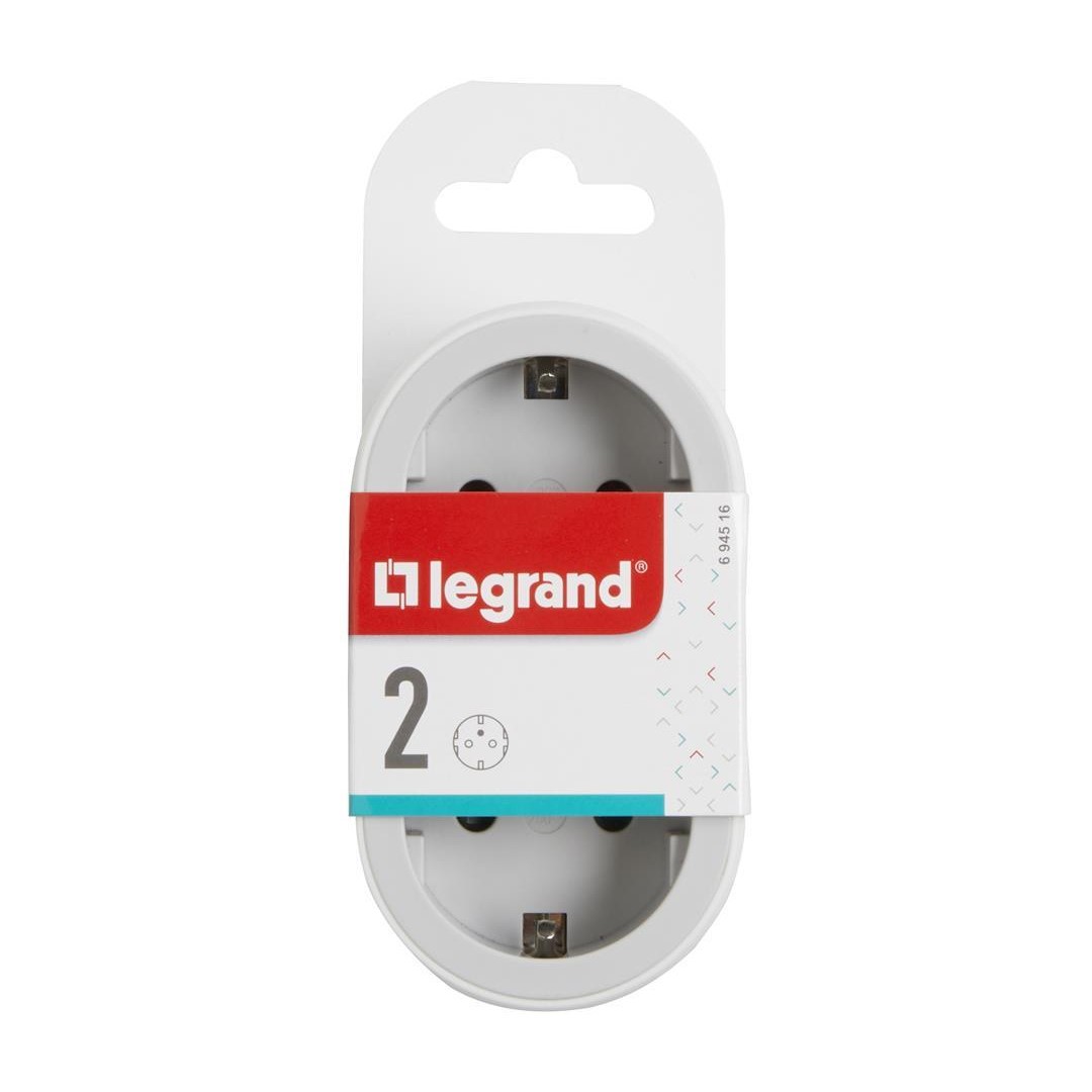 Адаптер за контакт 2х Шуко бял NEW Legrand