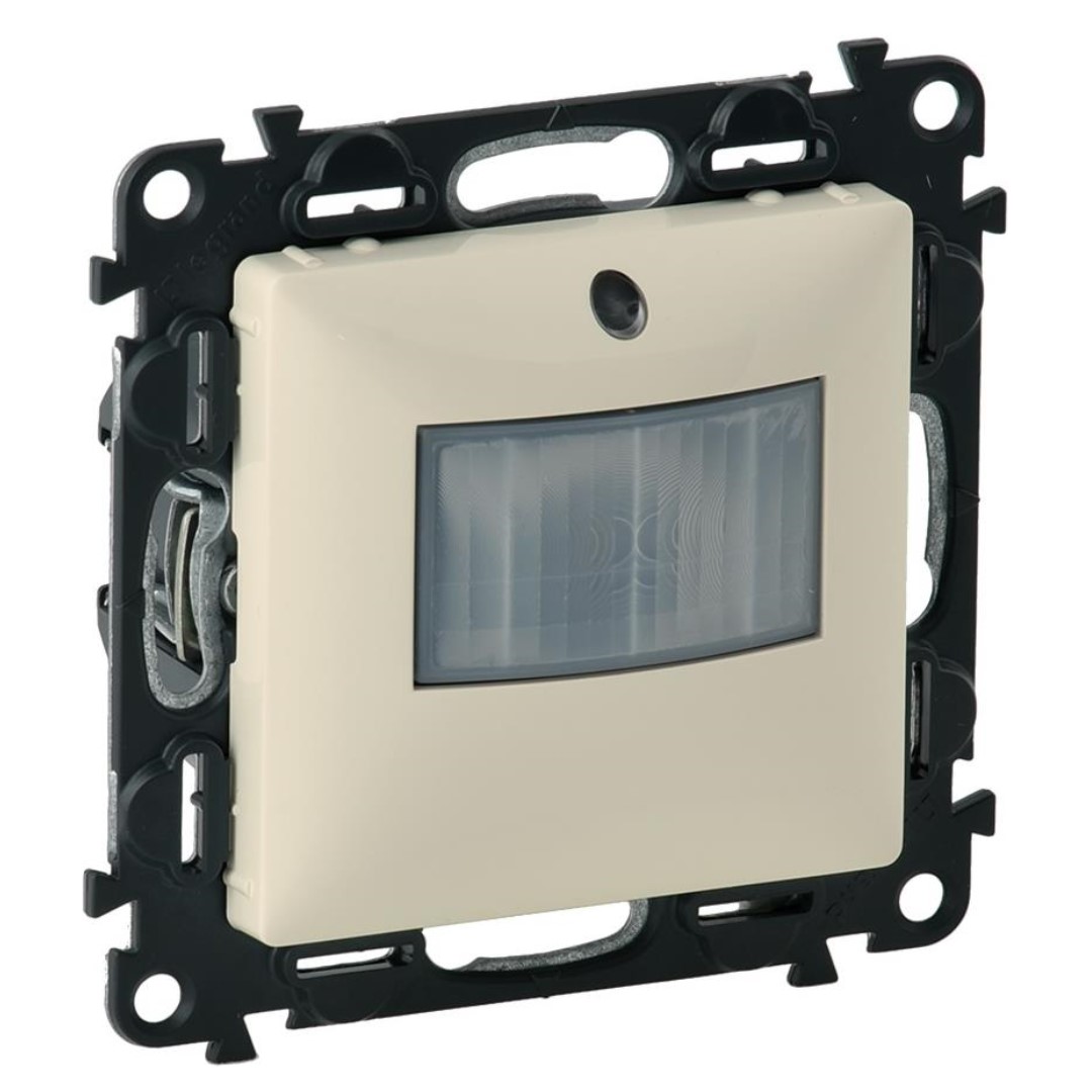 Датчик за движение PIR, 120°, обхват 8m @ h=1.2m, LED ≤ 100W, без неутрала, цвят крем Valena Life Legrand