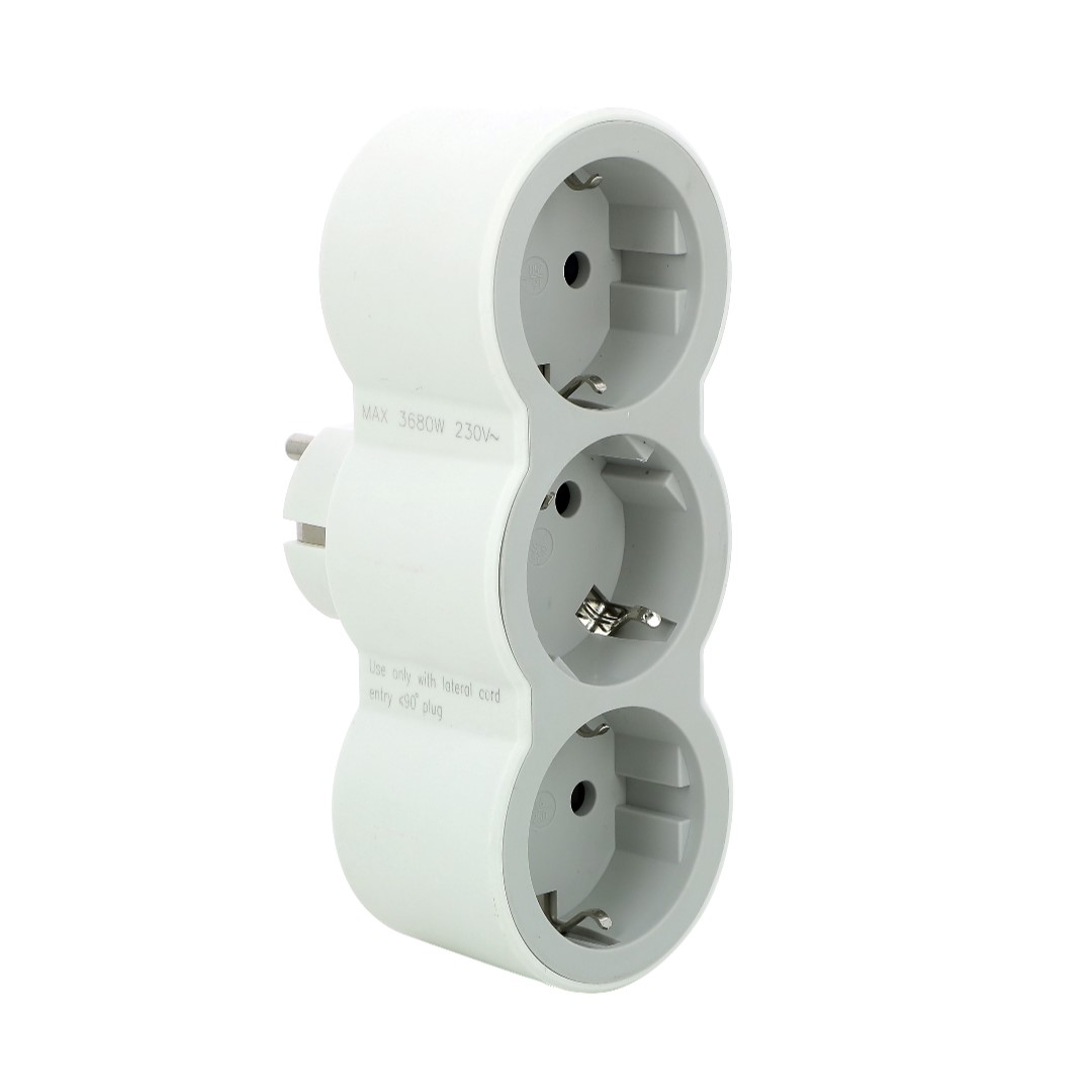 Адаптер за контакт, 3х Шуко, Бял NEW Legrand