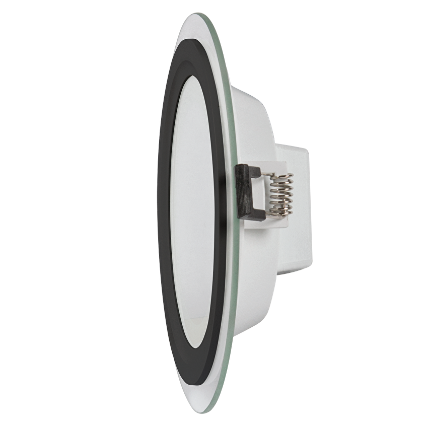 LED СТЪКЛЕН ПАНЕЛ ЗА ВГРАЖДАНЕ, КРЪГ, 18W, 4200K, 220-240V AC, IP44, ЧЕРЕН РИНГ