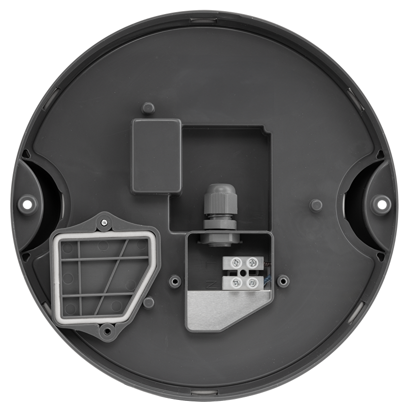 LED ПЛАФОНИЕРА КРЪГ, СИВА, 11W, 4000K, 220-240V AC, НЕУТРАЛНА СВЕТЛИНА, IP54
