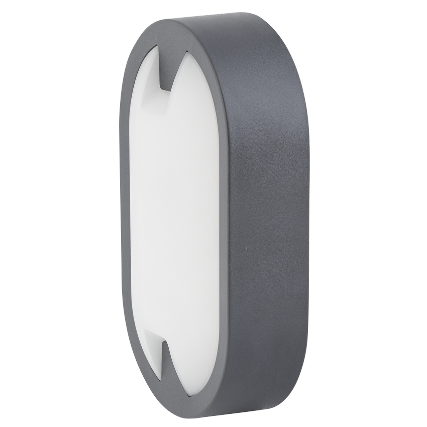 LED ПЛАФОНИЕРА ЕЛИПСА, СИВА, 15W, 4000K, 220-240V AC, НЕУТРАЛНА СВЕТЛИНА, IP65