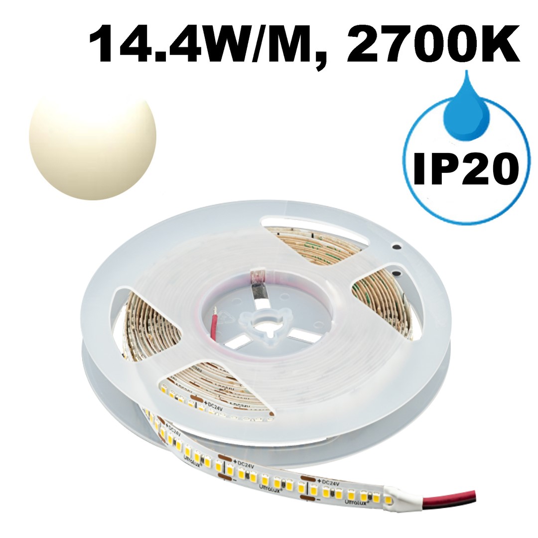 ПРОФЕСИОНАЛНА LED ЛЕНТА 14.4W/M, 2700K, 24V DC, 140 LEDS/M, SMD2835