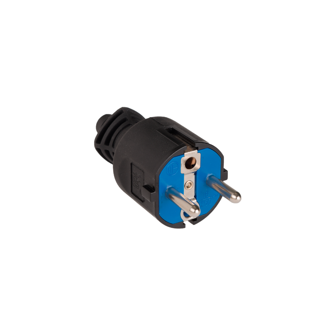 Щепсел 2P+E, 16A 250V~, Черен