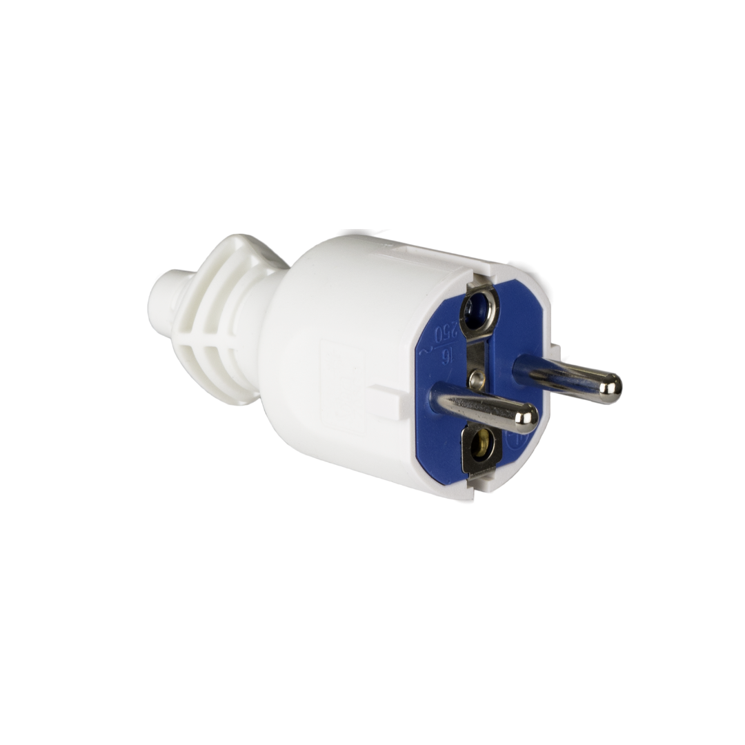 Щепсел 2P+E, 16A 250V~, Бял