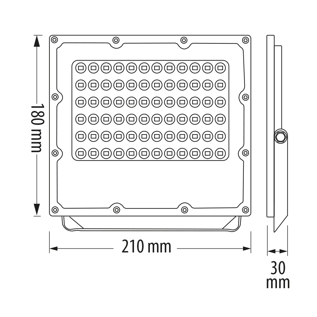 LED SLIM ПРОЖЕКТОР 70W, 5000K, 220-240V AC, IP65 НЕУТРАЛНА СВЕТЛИНА