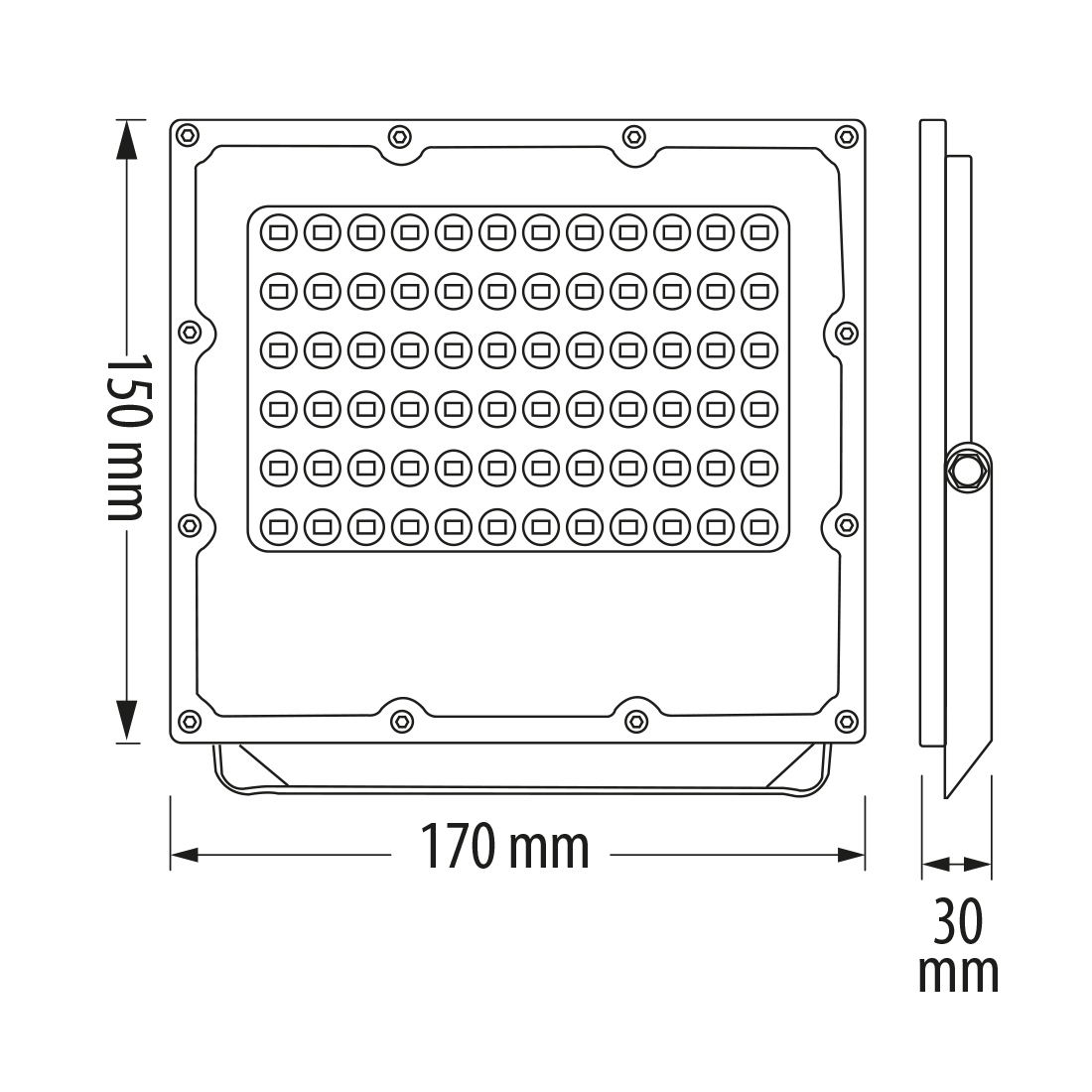 LED SLIM ПРОЖЕКТОР 50W, 5000K, 220-240V AC, IP65 НЕУТРАЛНА СВЕТЛИНА