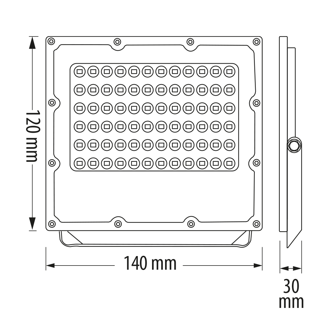 LED SLIM ПРОЖЕКТОР 30W, 5000K, 220-240V AC, IP65 НЕУТРАЛНА СВЕТЛИНА