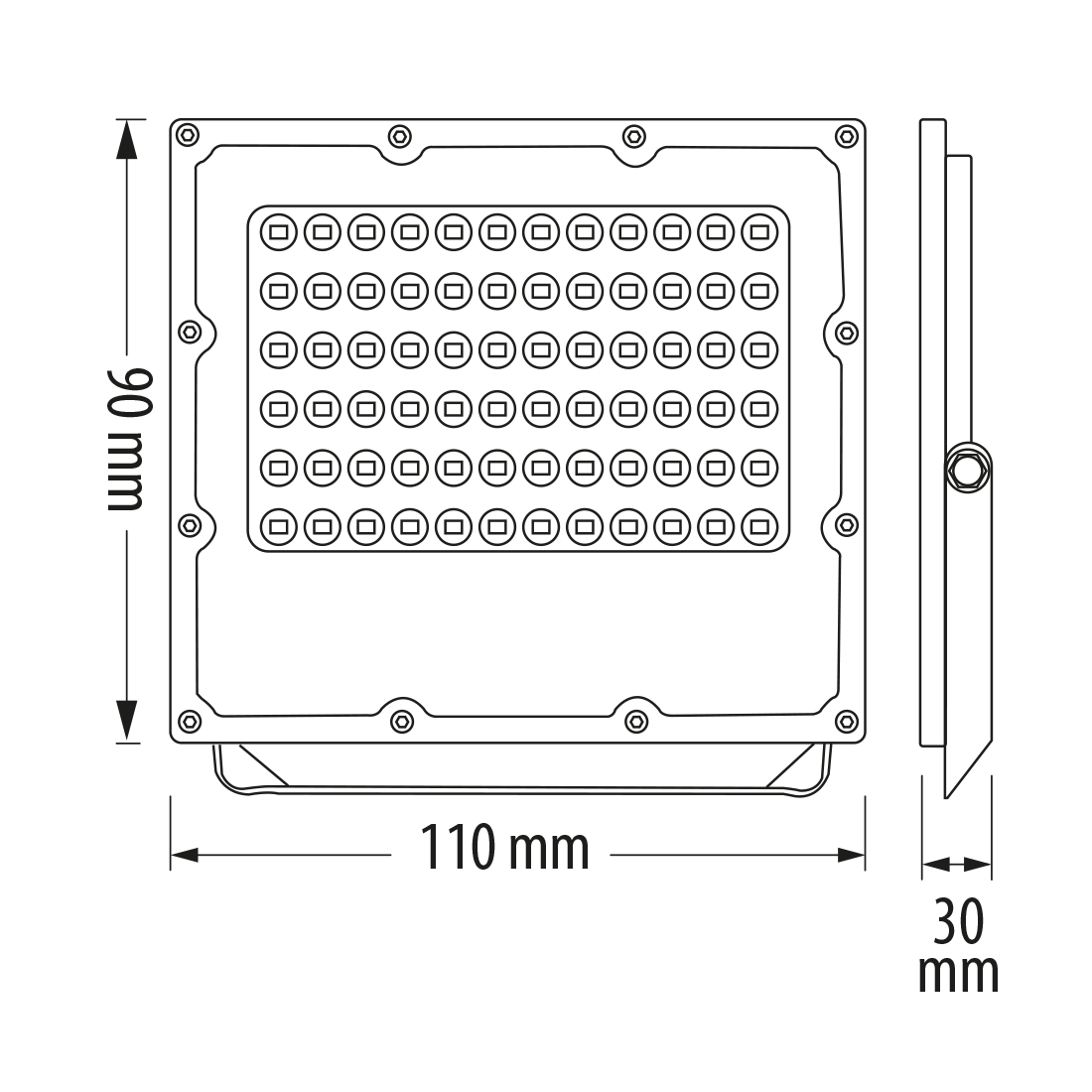 LED SLIM ПРОЖЕКТОР 20W, 5000K, 220-240V AC, IP65 НЕУТРАЛНА СВЕТЛИНА