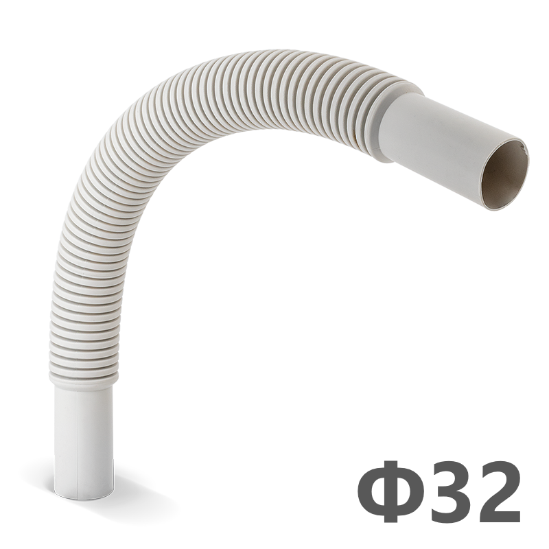 Гофрирана връзка (коляно) Ф32, цвят Сив, RAL7035 (10 бр в пакет)