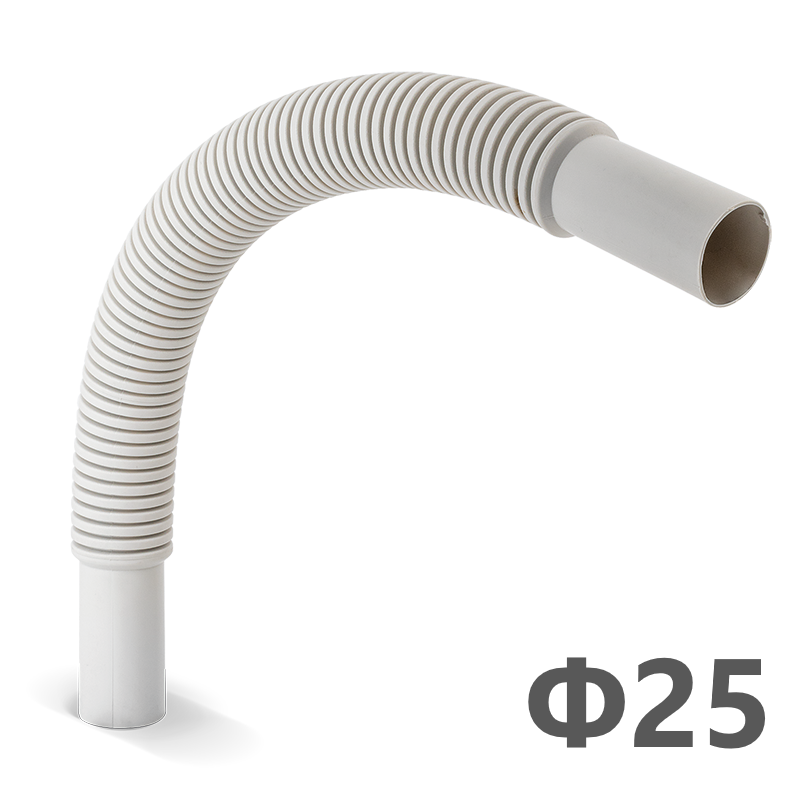 Гофрирана връзка (коляно) Ф25, цвят Сив, RAL7035 (10 бр в пакет)