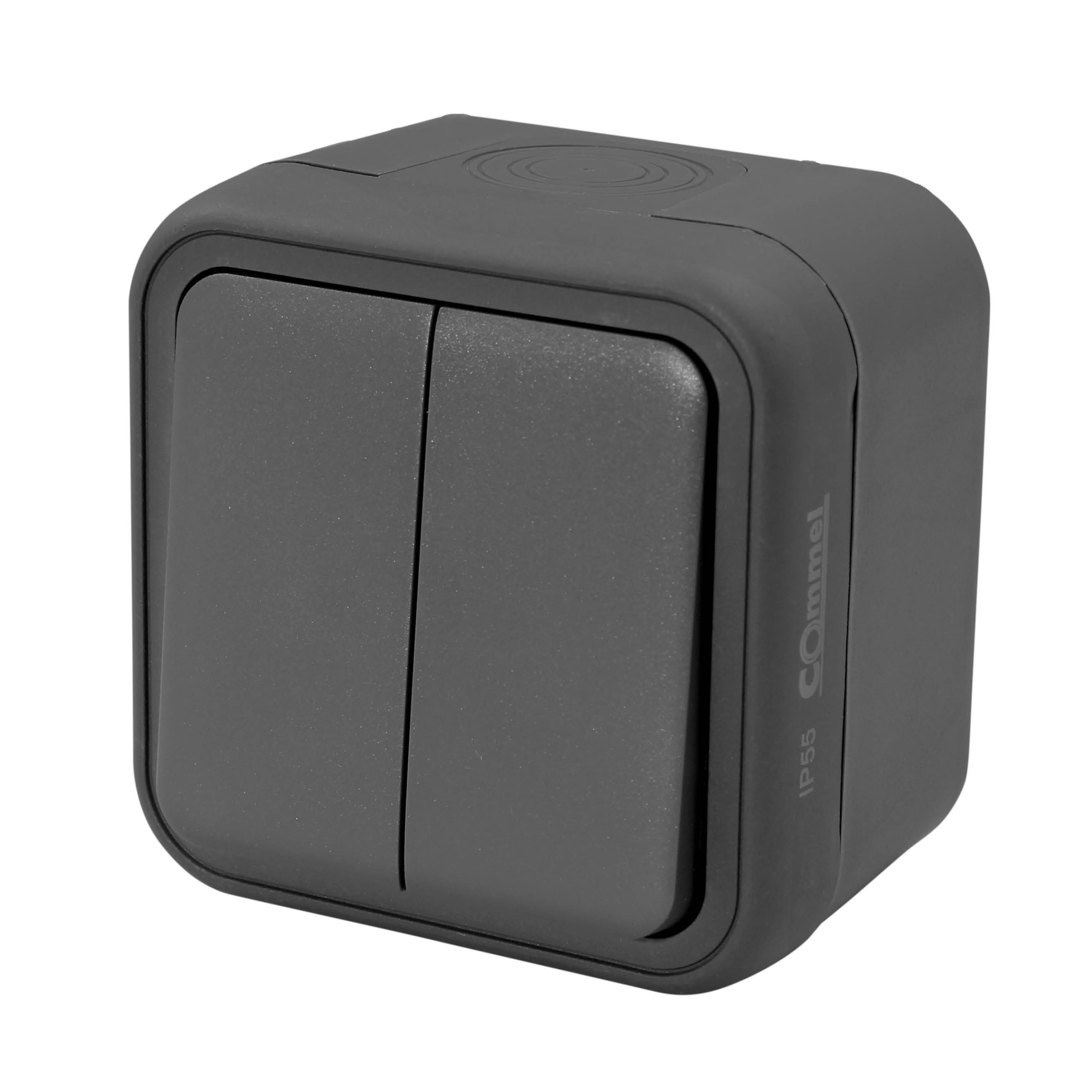 Сериен ключ за открит монтаж IP55 цвят Антрацит Commel