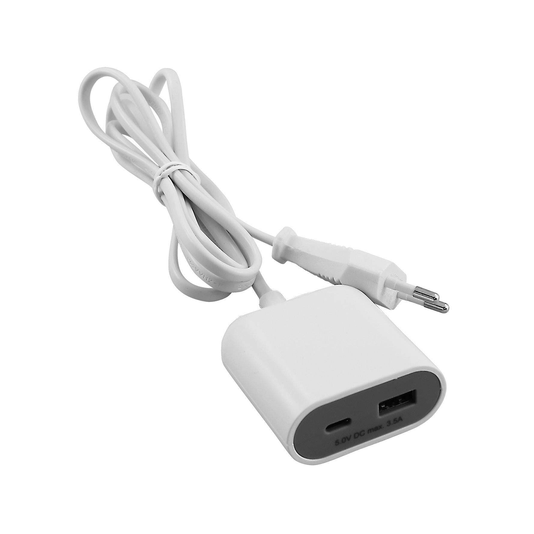 Адаптер за контакт, бял с USB A+C 1 х шуко, Commel