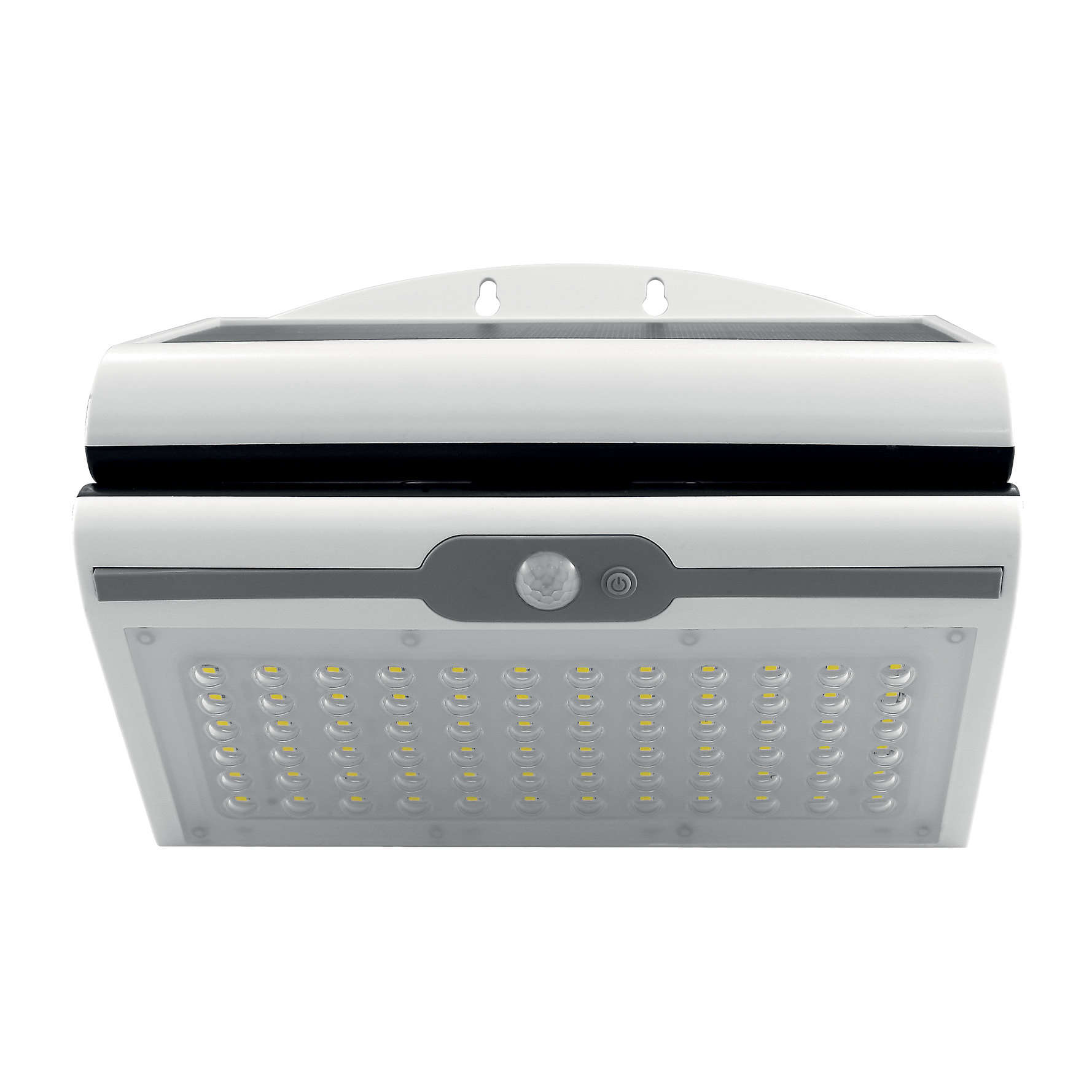 Прожектор LED, 4.5W 4000K, 800lm, IP44, бял, с датчик и соларен панел, с батерия 2Ah, Commel
