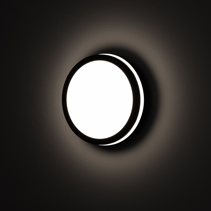 LED ВЛАГОЗАЩИТЕНА ПЛАФОНИЕРА С МИКРОВЪЛНОВ СЕНЗОР ЗА ДВИЖЕНИЕ, ЧЕРНА, 18W, 3000K/4000K/6500K, 220V-240V AC, IP54