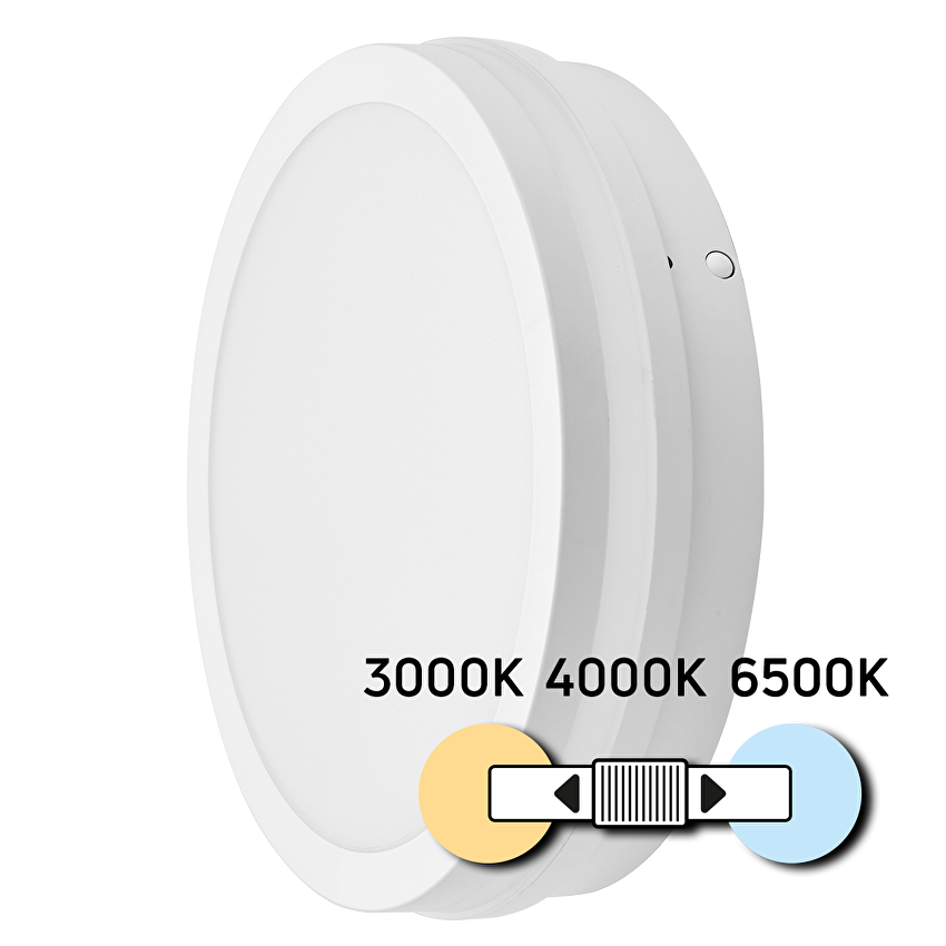 LED ВЛАГОЗАЩИТЕНА ПЛАФОНИЕРА С МИКРОВЪЛНОВ СЕНЗОР ЗА ДВИЖЕНИЕ, БЯЛА, 18W, 3000K/4000K/6500K, 220V-240V AC, IP54
