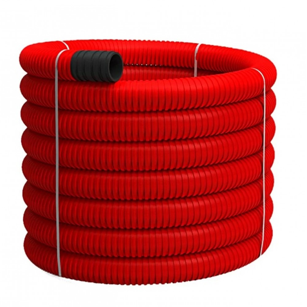 HDPE Двуслойна гофрирана тръба на руло, Ø40, Polieco, OD/ID 40/31.95mm, L50, 450N, 50м.